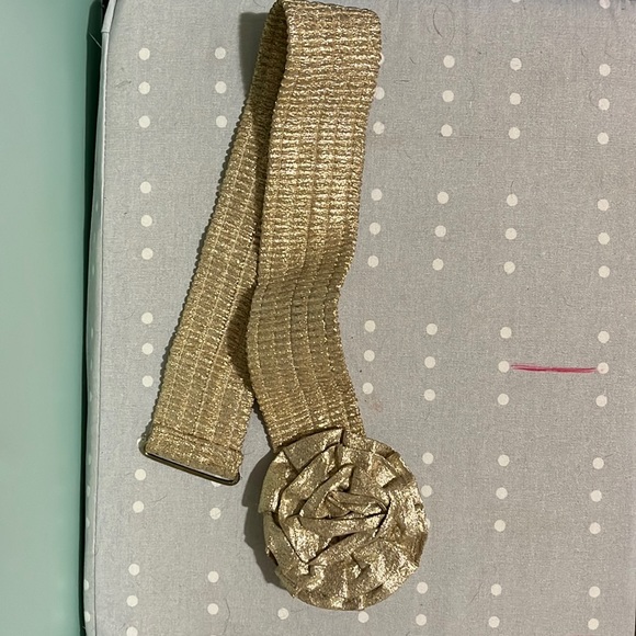 Belt, stretchy, gold, vintage - Picture 1 of 4